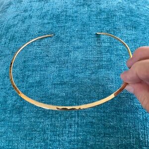 Gold Filled Hammered Necklace Flat Clavicle Choker